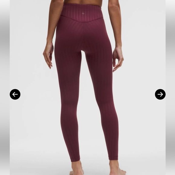 lululemon athletica Pants - Lululemon Wunder Under Tonal Stripe In Garnet